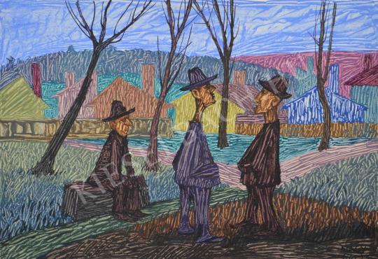 For sale Károly Nagy - Conversation in the Park 's painting